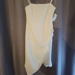 Asymetrical white mini dress size small